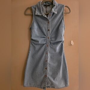 Lulus Denim Sleeveless Button-Down Dress